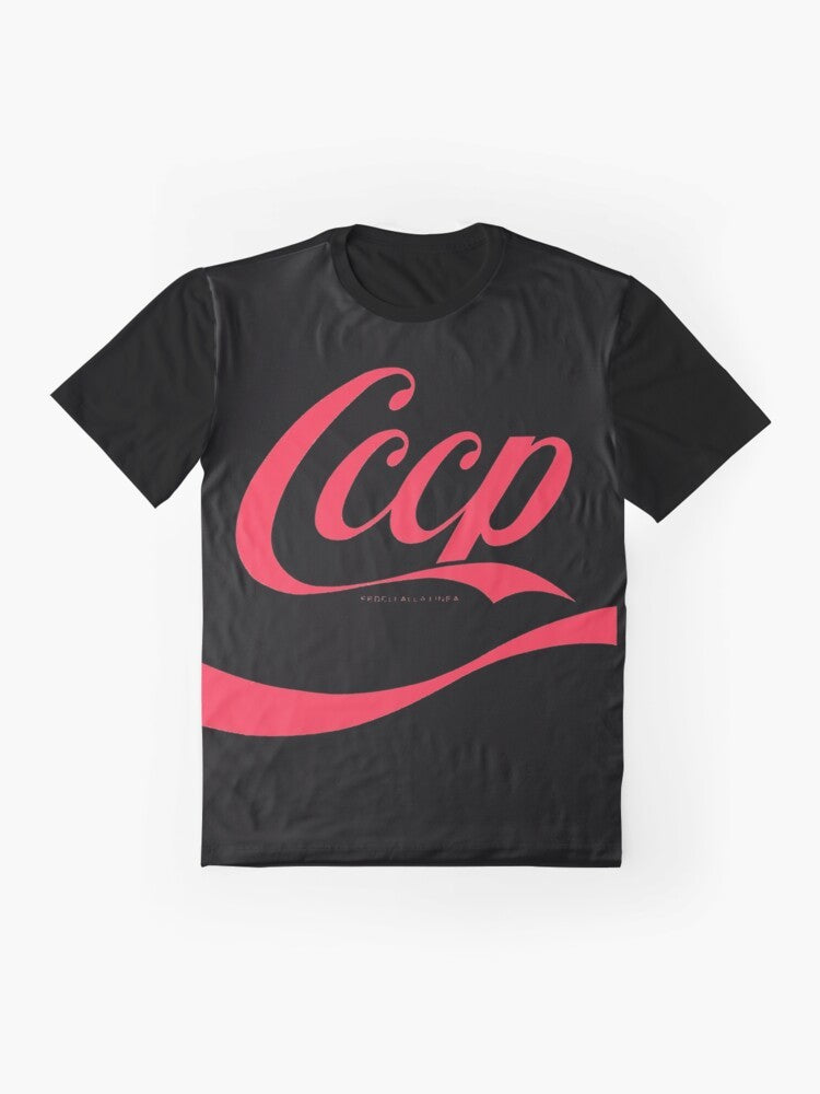 CCCP Soviet Union Graphic T-Shirt, featuring a vintage-inspired hammer and sickle design - Flat lay