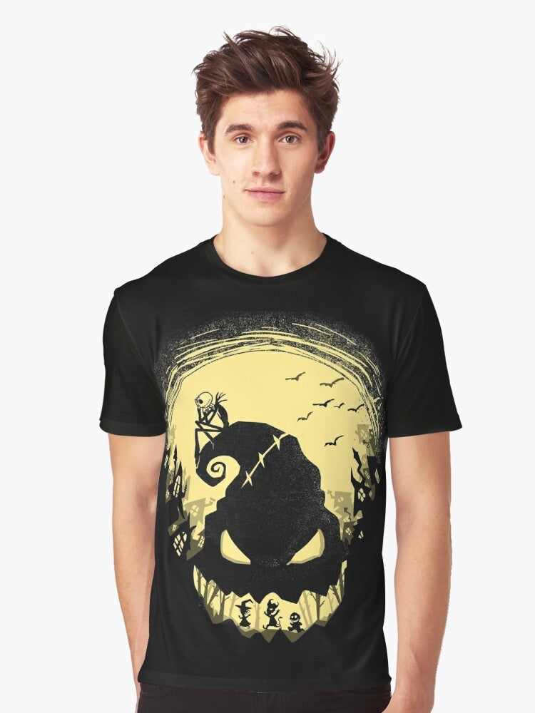 Nightmare Before Christmas Jack Skellington T-Shirt with Oogie Boogie Skeleton Design - Men