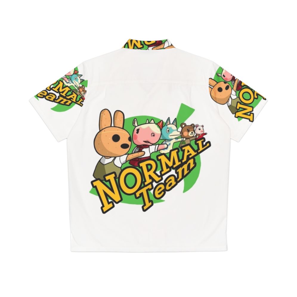 Colorful Hawaiian-style shirt with Animal Crossing character designs - Back