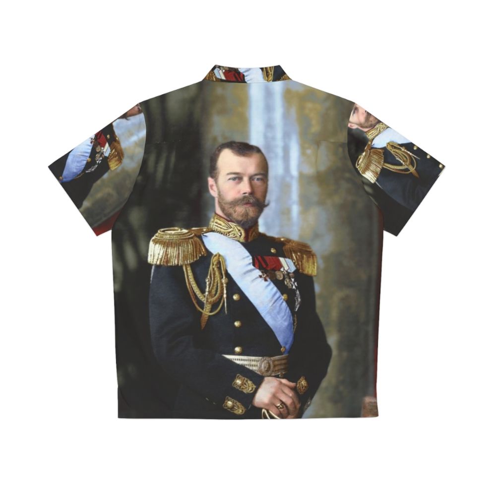 Tsar Nicholas II of Russia Hawaiian Shirt with Historical Portrait - Back