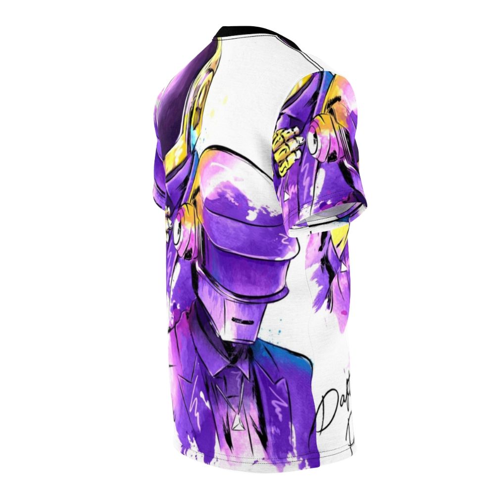 Watercolor-style t-shirt design featuring Daft Punk inspired imagery - men right