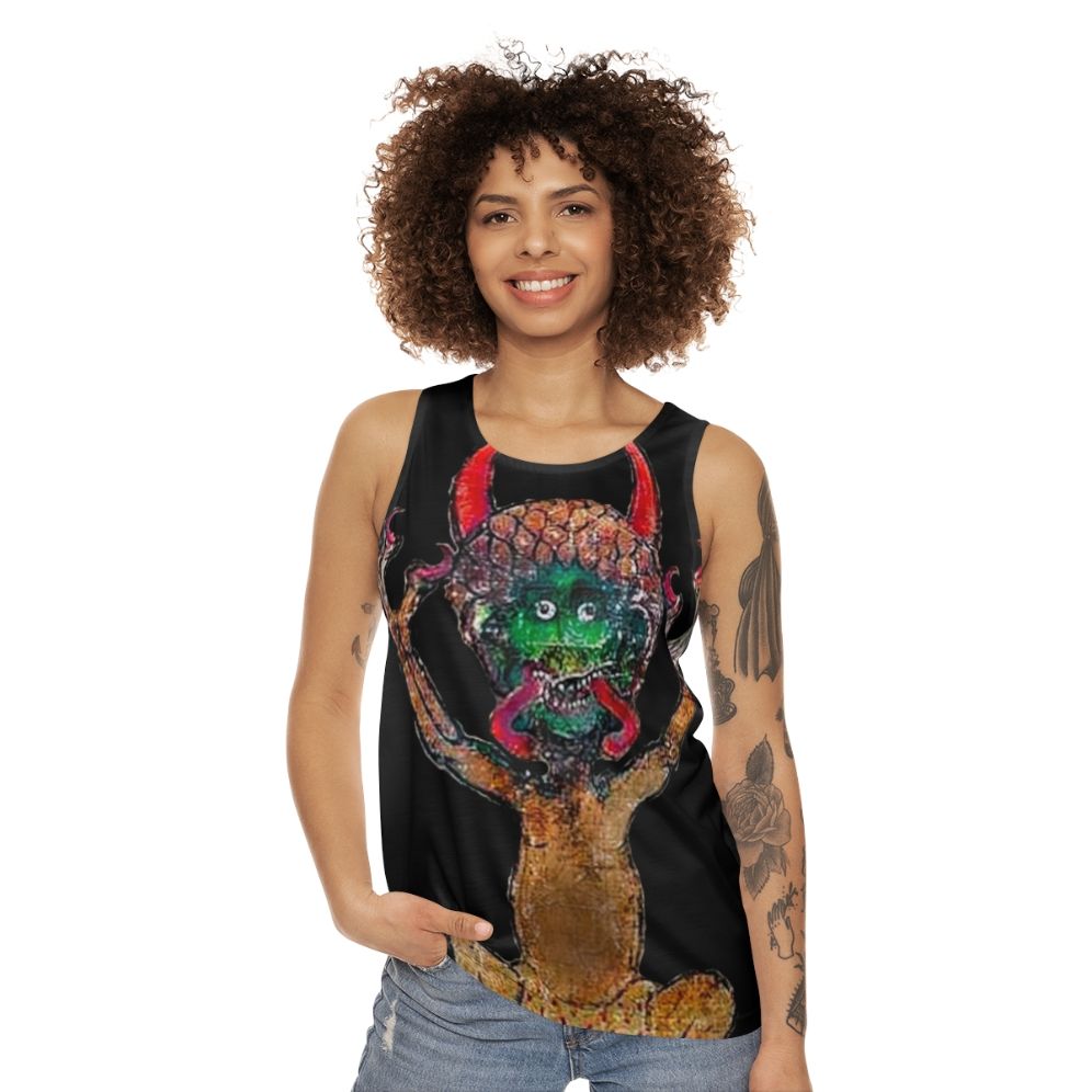 Medieval Codex Gigas Devil Illustration Unisex Tank Top - women