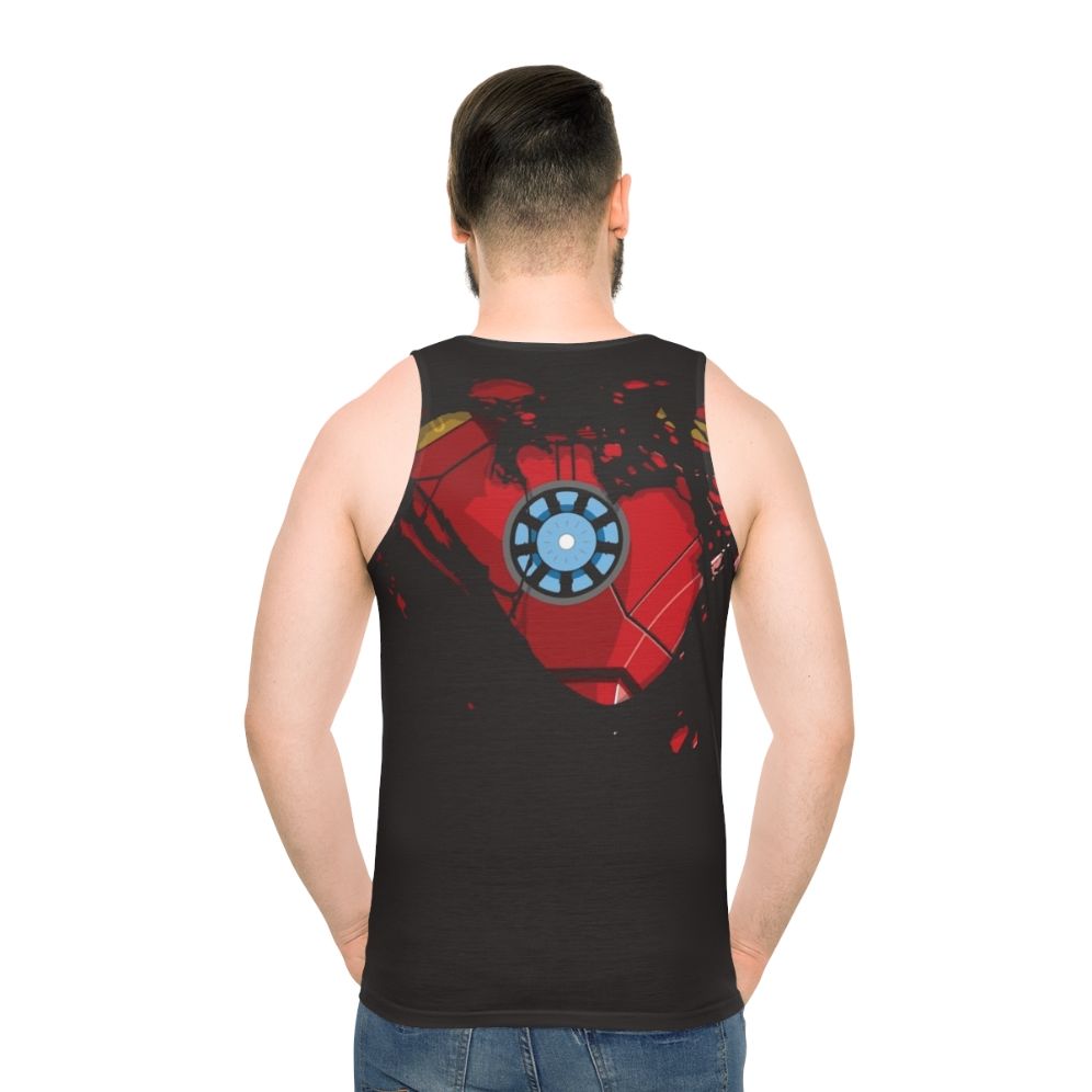 Ripped Reactor Unisex Marvel Comics Iron Man Superhero Tank Top - men back