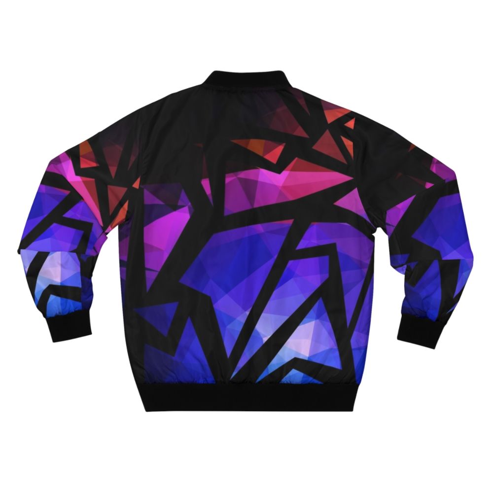 Abstract geometric polygon print bomber jacket - Back