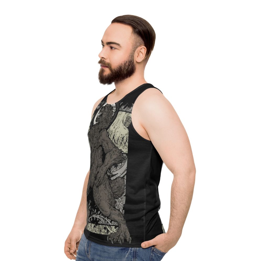 Unisex werewolf wolf skull ritual tank top - men side