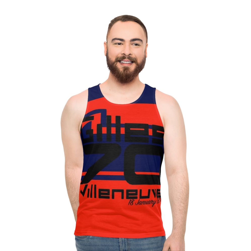 Gilles Villeneuve Ferrari Formula One Tribute Unisex Tank Top - men