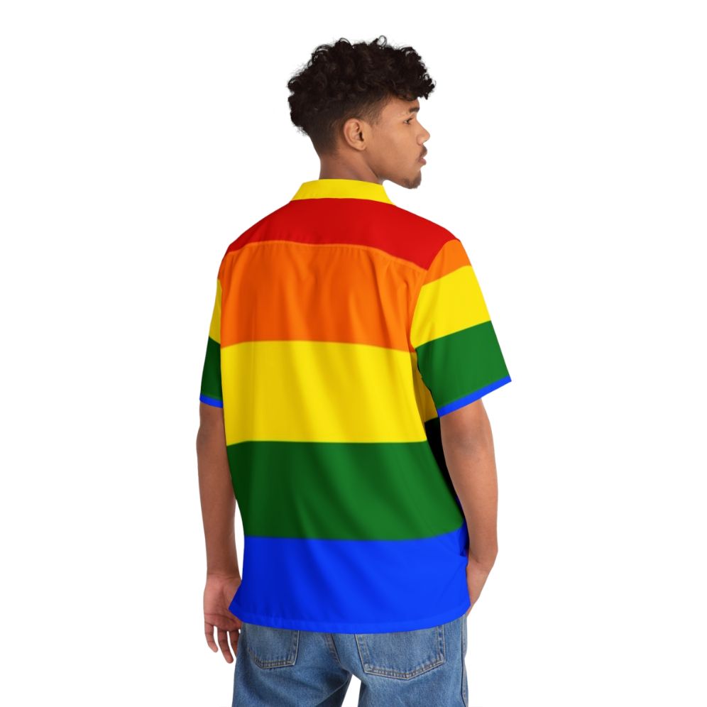 Colorful LGBTQ+ rainbow Hawaiian shirt - People Back