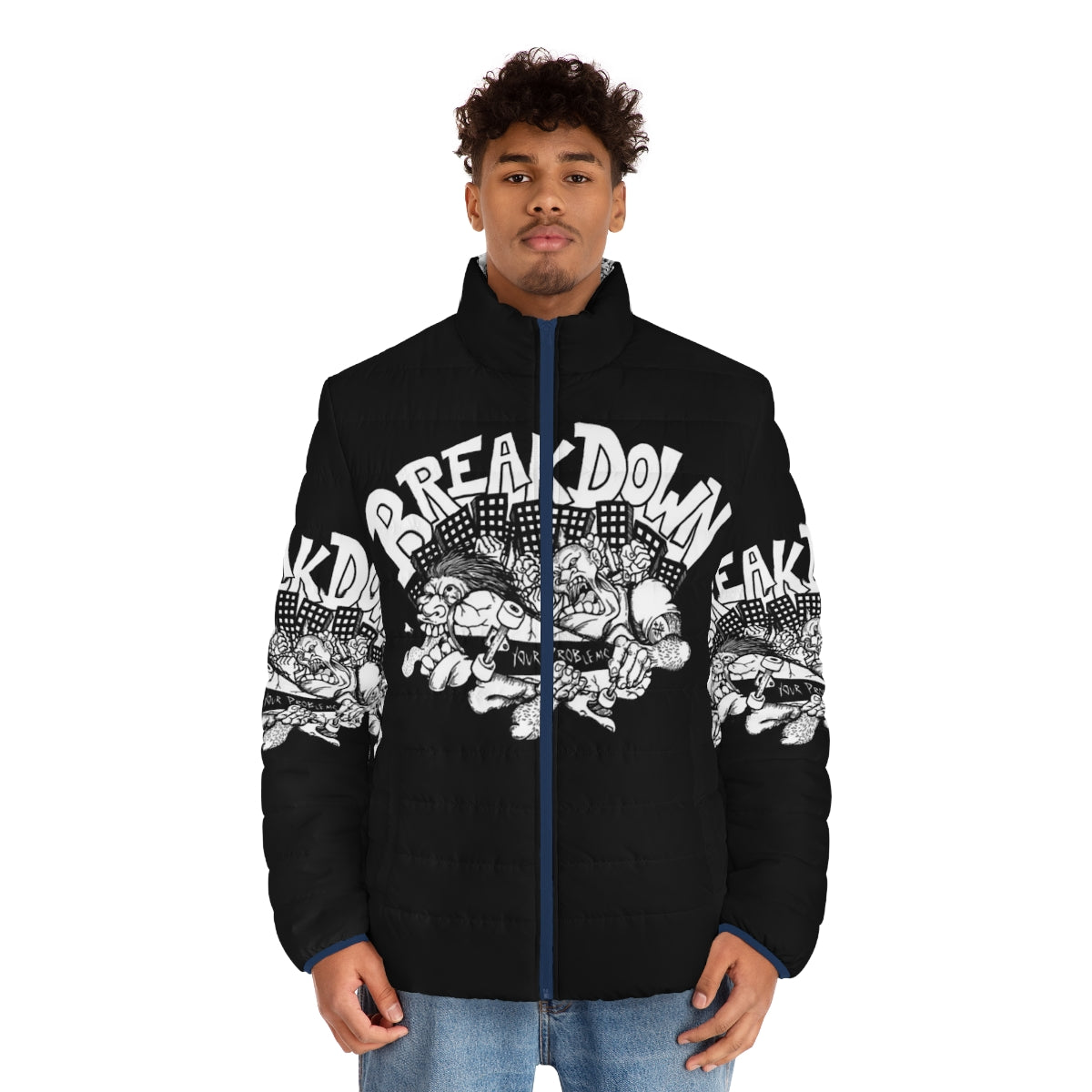 Breakdown HC Puffer Jacket - Hardcore Punk Inspired Street Fashion - men front