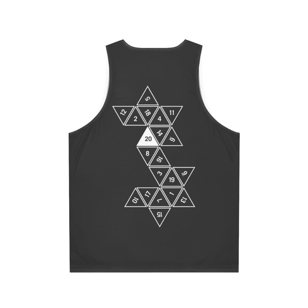 Unrolled D20 Unisex Tank Top for Dungeons & Dragons Fans - Back