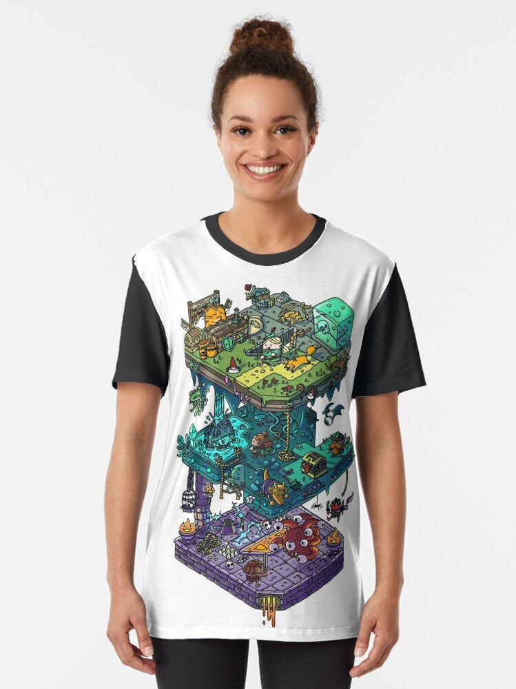 Isometric Dungeons and Dragons Graphic T-Shirt - Women