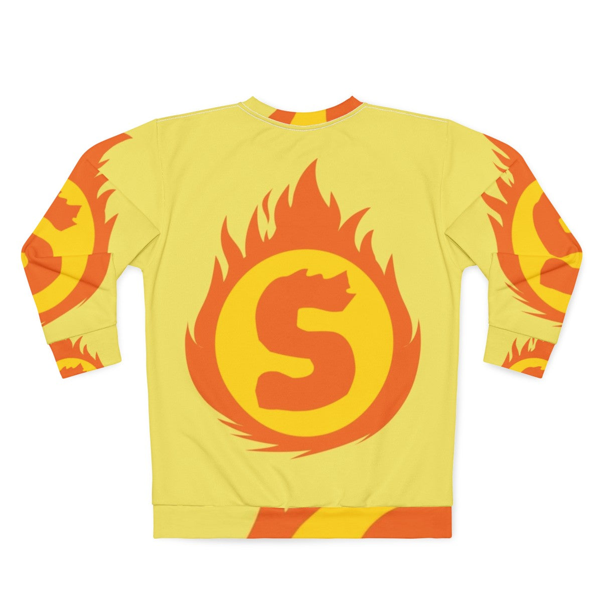 Superhero Letter S Fire Insignia Sweatshirt - Back