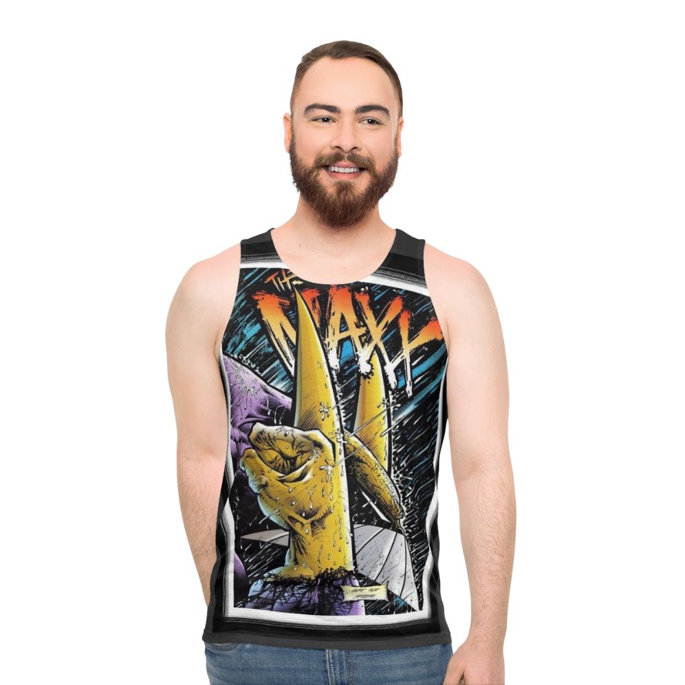 Retro graphic unisex tank top - men