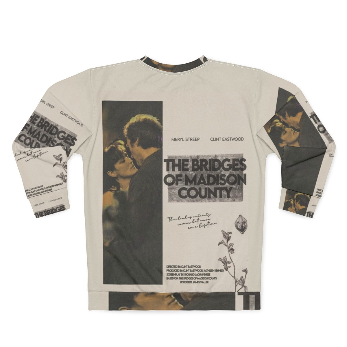 Bridges of Madison County movie sweatshirt featuring Meryl Streep and Clint Eastwood - Back