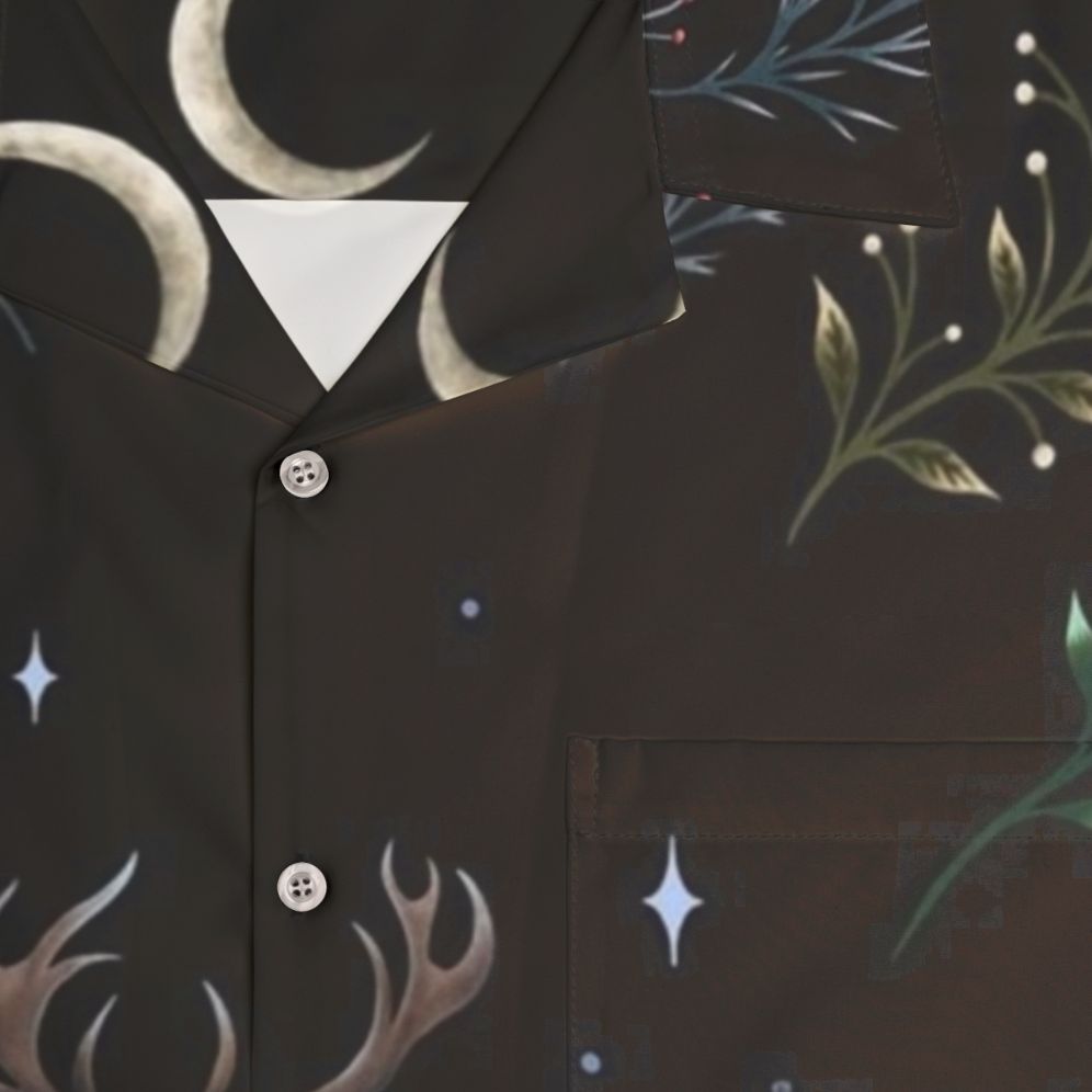 Deers in the moonlight Hawaiian shirt - Detail