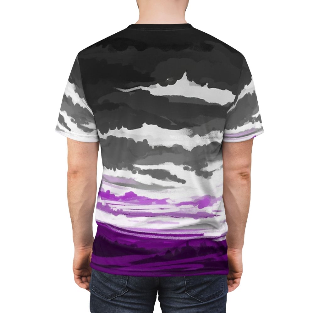 Asexual pride flag design printed on a high-quality t-shirt - men back