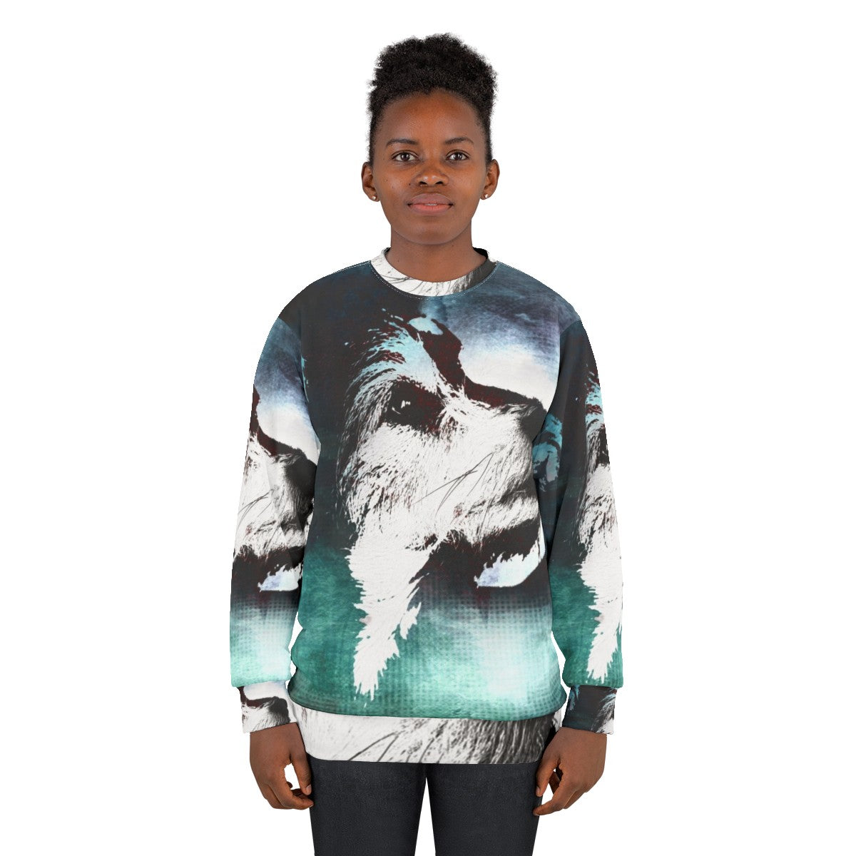 Roger Black and White Dog Sweatshirt - women