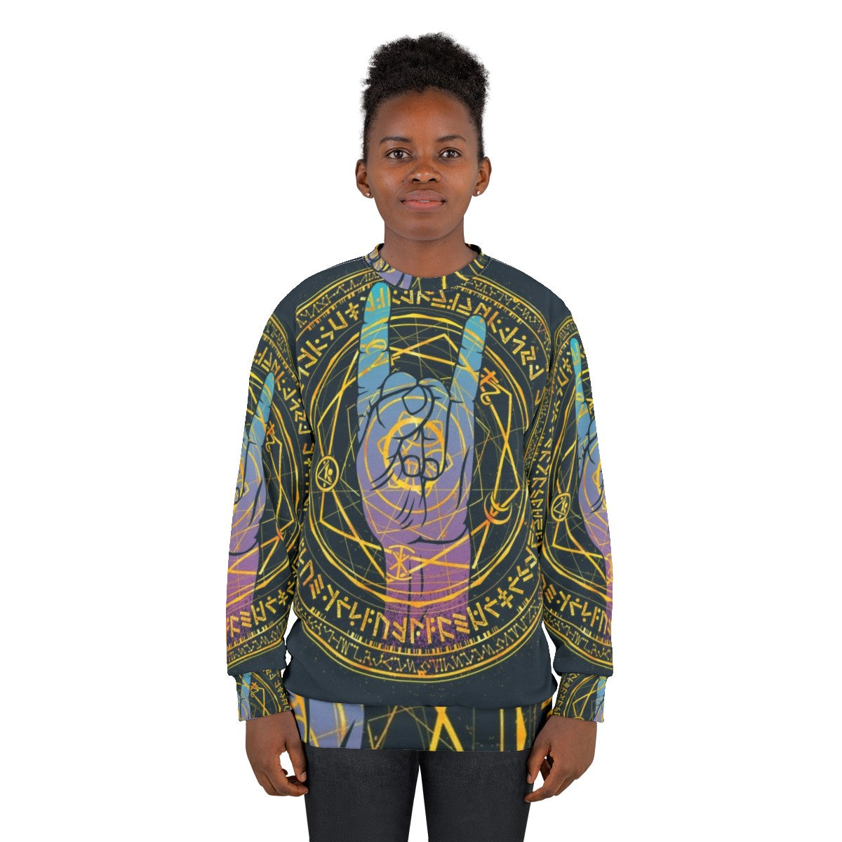 Strange Spell Sweatshirt with Geometric Abstract Design - women