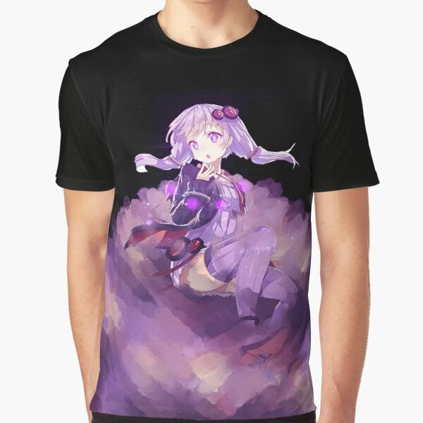 Yuzuki Yukari Vocaloid anime graphic design printed on a t-shirt