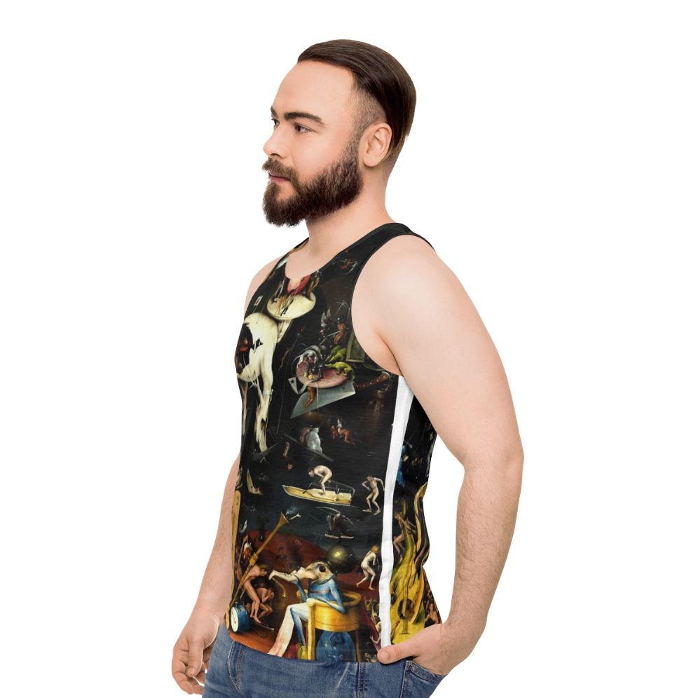 Hieronymus Bosch's "Garden of Earthly Delights" inspired unisex tank top - men side