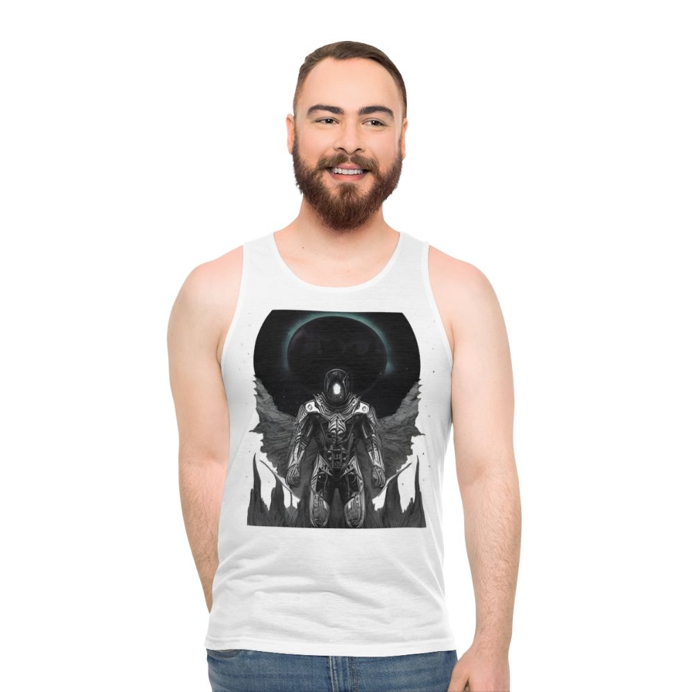 Spooky gothic sci-fi horror inspired unisex tank top - men