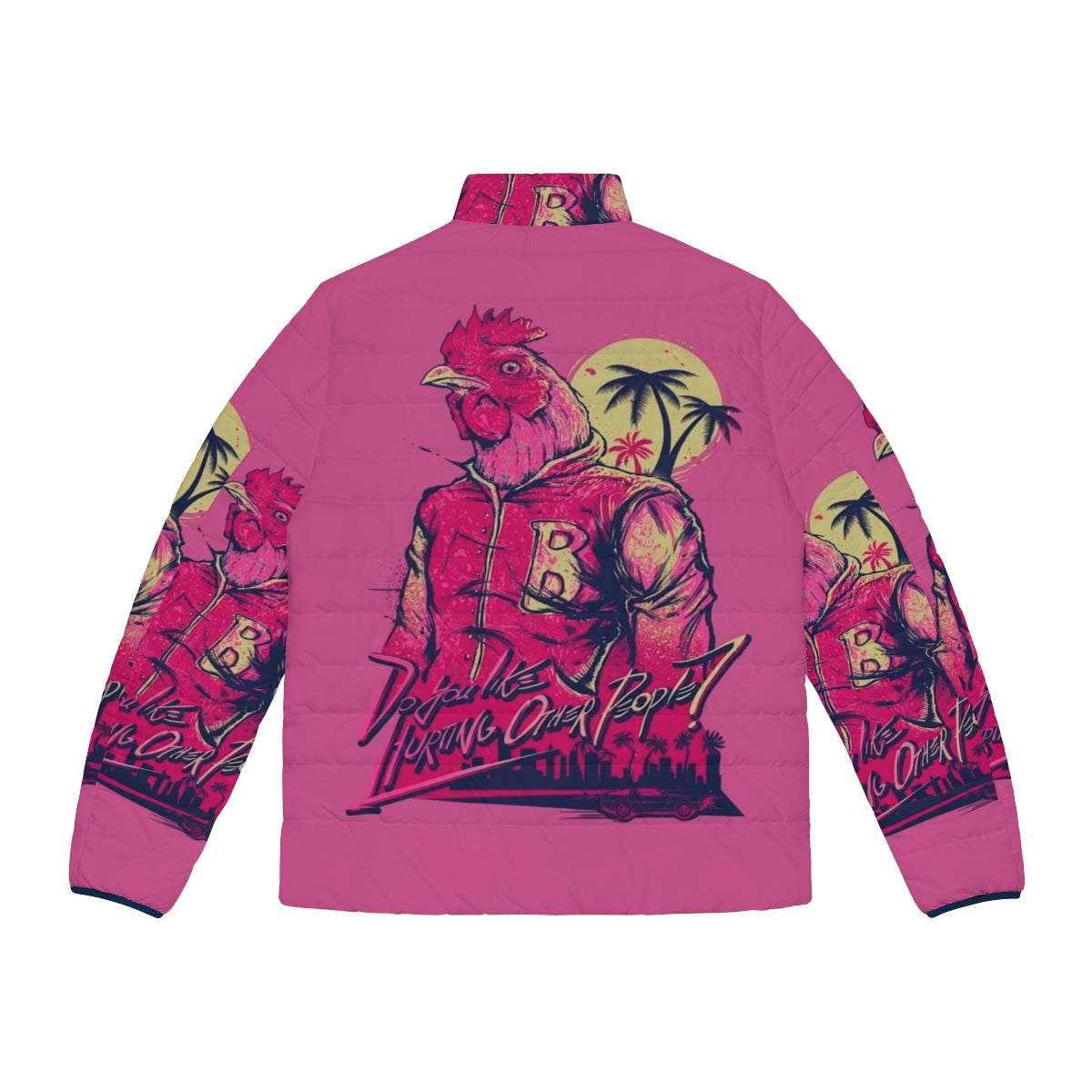 Hotline Miami Richard Puffer Jacket - Stylish and Practical Outerwear for Gamers and Fans - Back