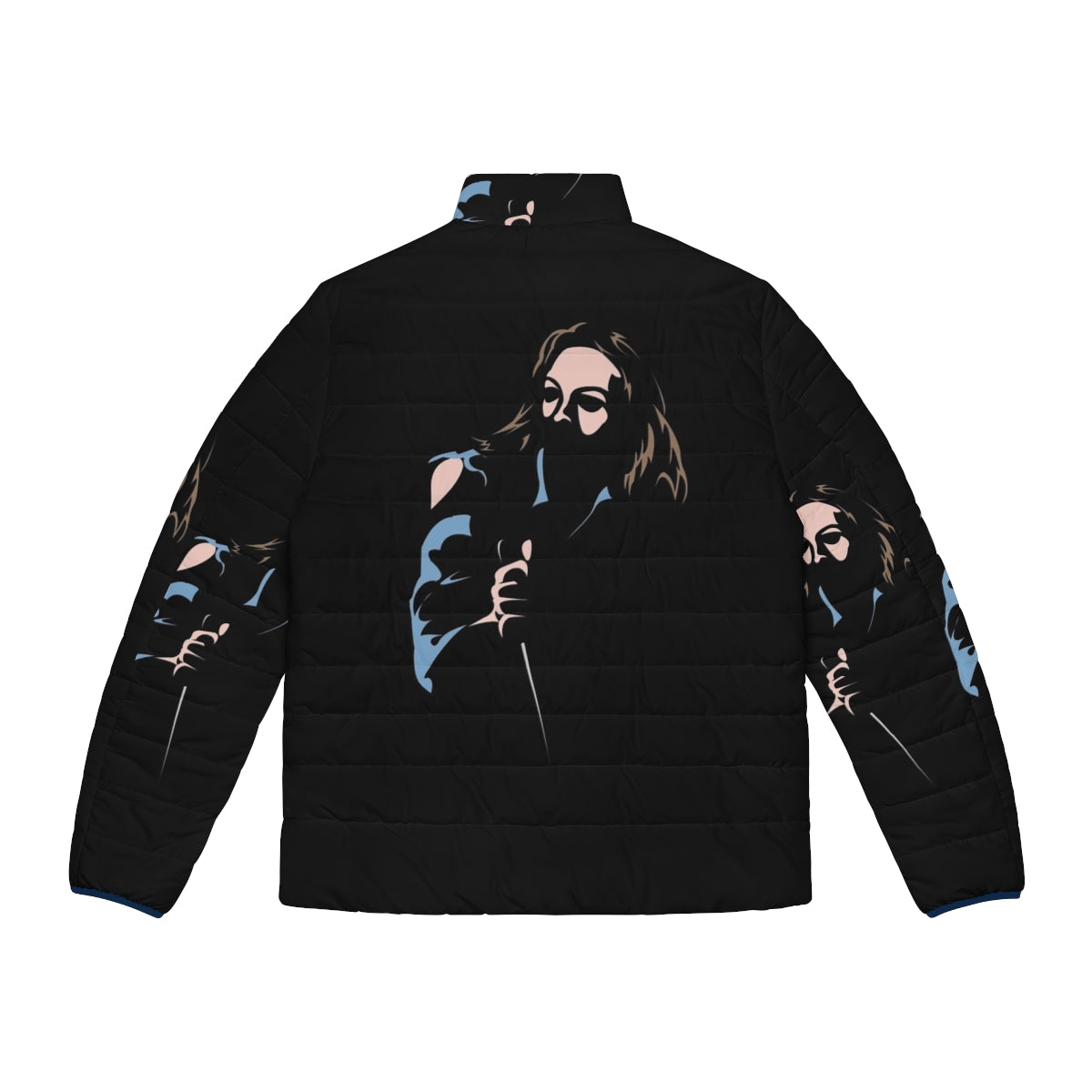 Final Girls Laurie Strode Horror Puffer Jacket with Michael Myers and Halloween imagery - Back