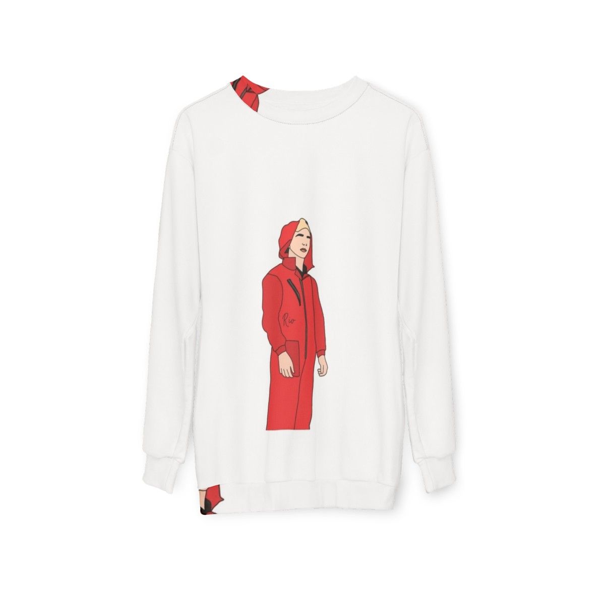 Money Heist Rio Sweatshirt with Professor and Heist Crew - hanging