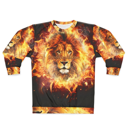 Fiery Lion of Judah Christian Sweatshirt