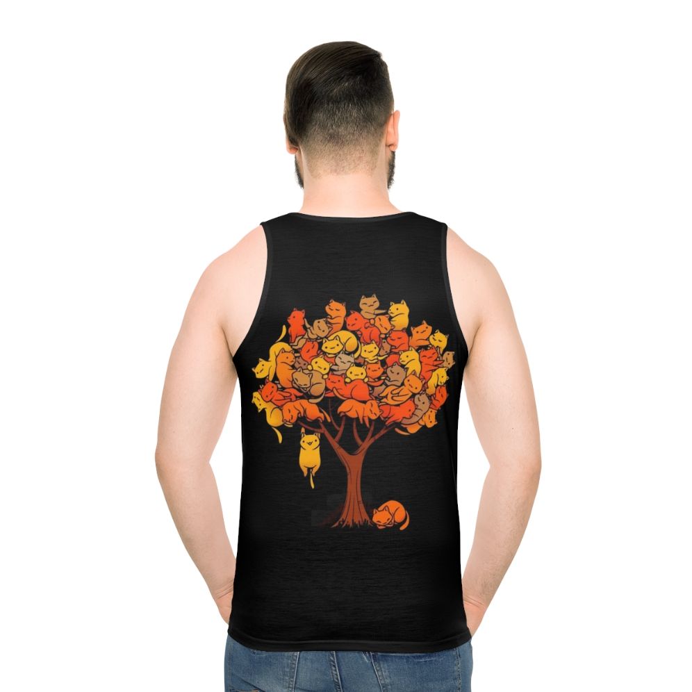 Unisex Cat Tree Tank Top - men back