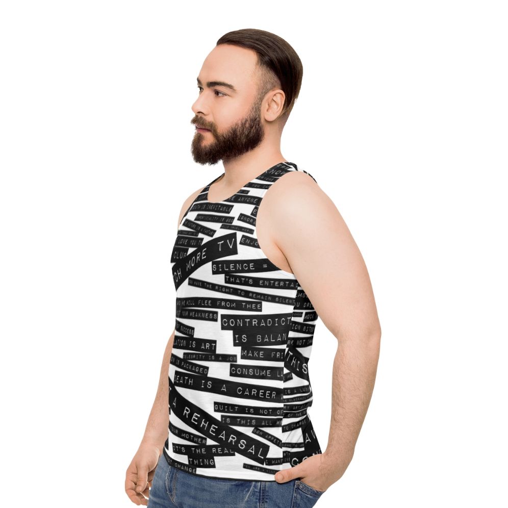 U2 ZooTV Quotes Unisex Tank Top - men side