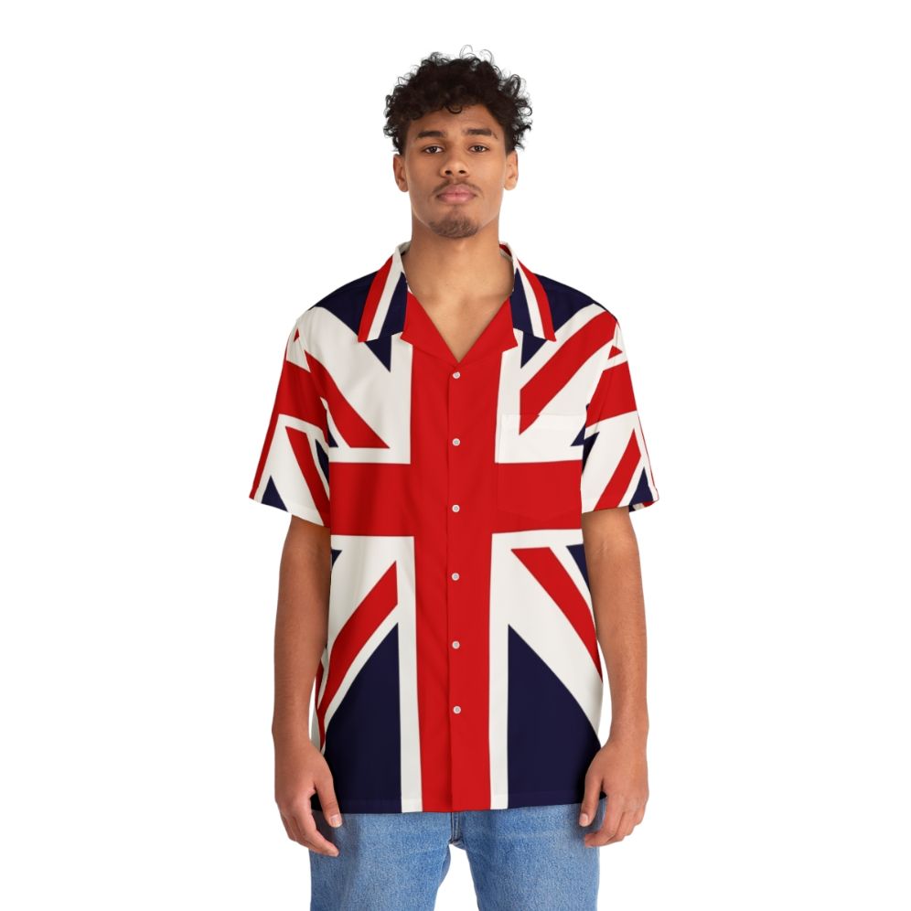 Rose Union Jack Great Britain Punk Rock Hawaiian Shirt - People Front