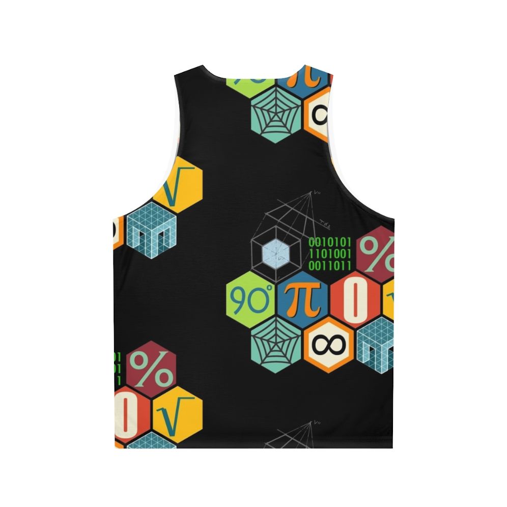 Unisex math-themed tank top with geometric designs - Back