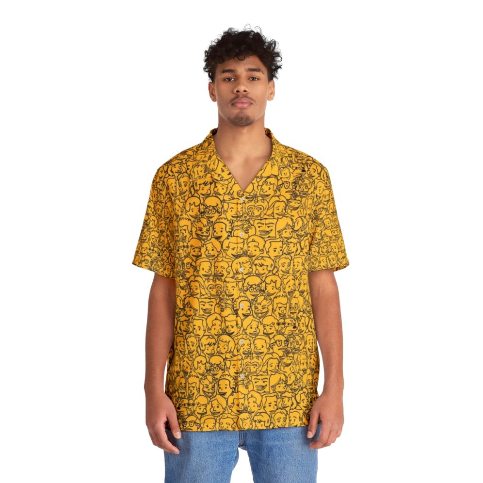 Big Mouth Character Pattern Hawaiian Shirt - People Front