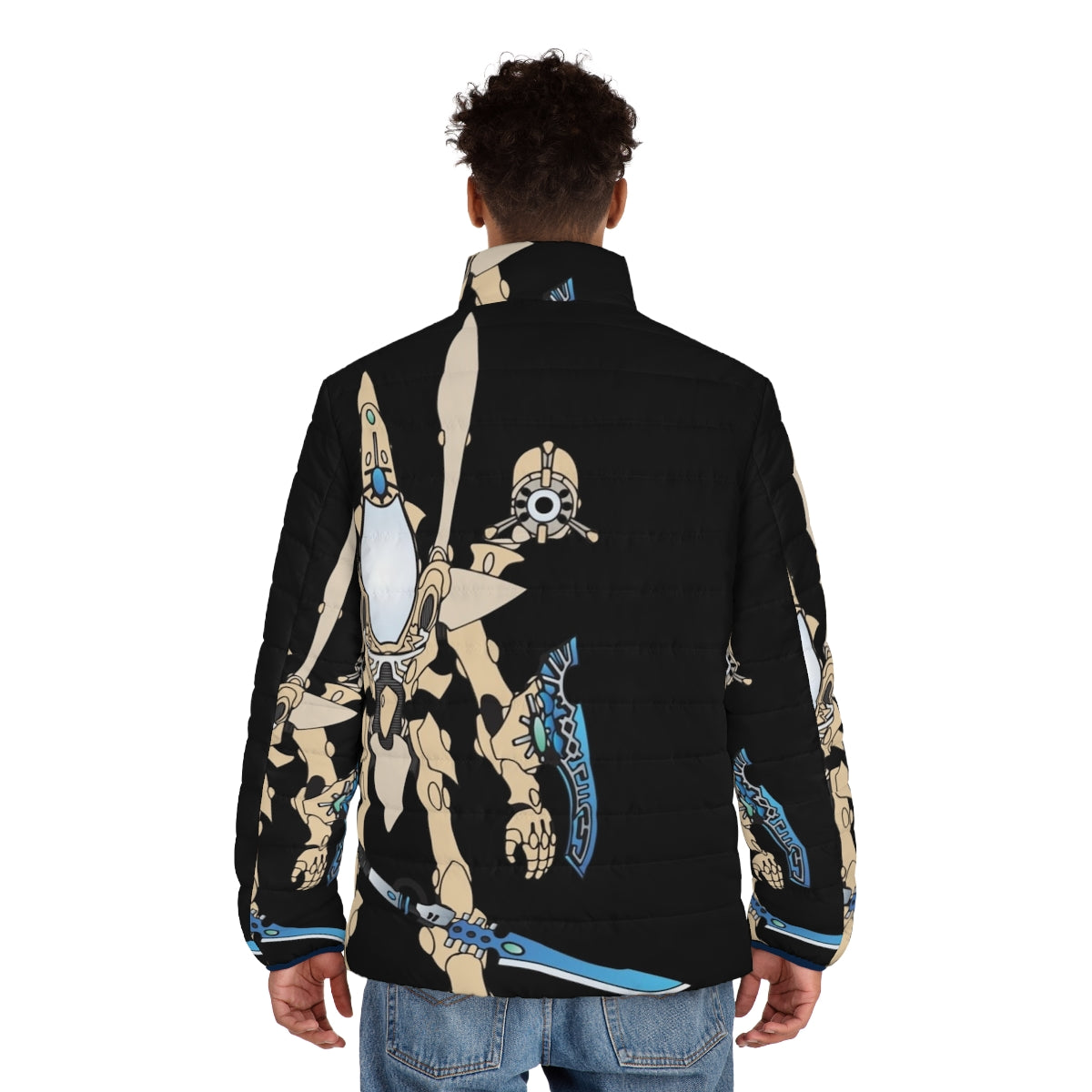 Eldar Wraithseer Puffer Jacket with Sticker Design - men back