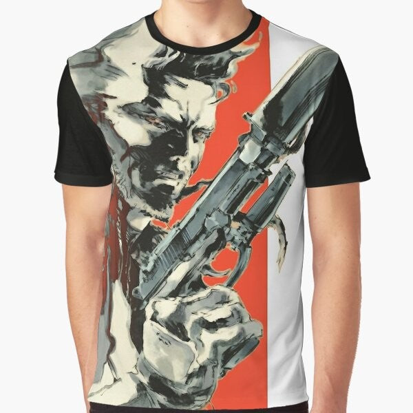 Retro Snake Metal Gear Solid Graphic T-Shirt for Gamers