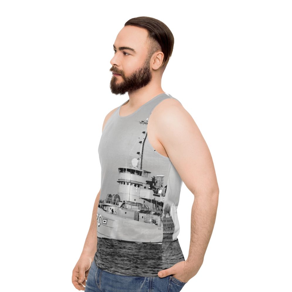 Submarine Rescue Navy Tank Top with USS Skylark ASR 20 Design - men side