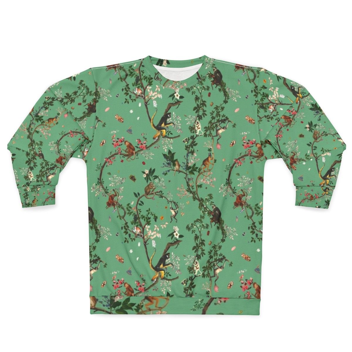 Monkey World Green Floral Sweatshirt