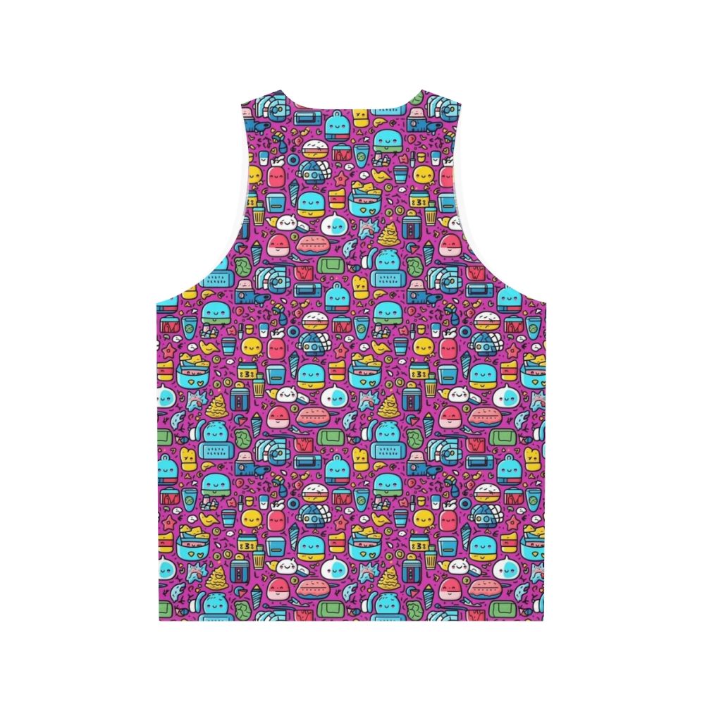 Hobbies unisex tank top with cartoon zoo animals and pineapple print - Back