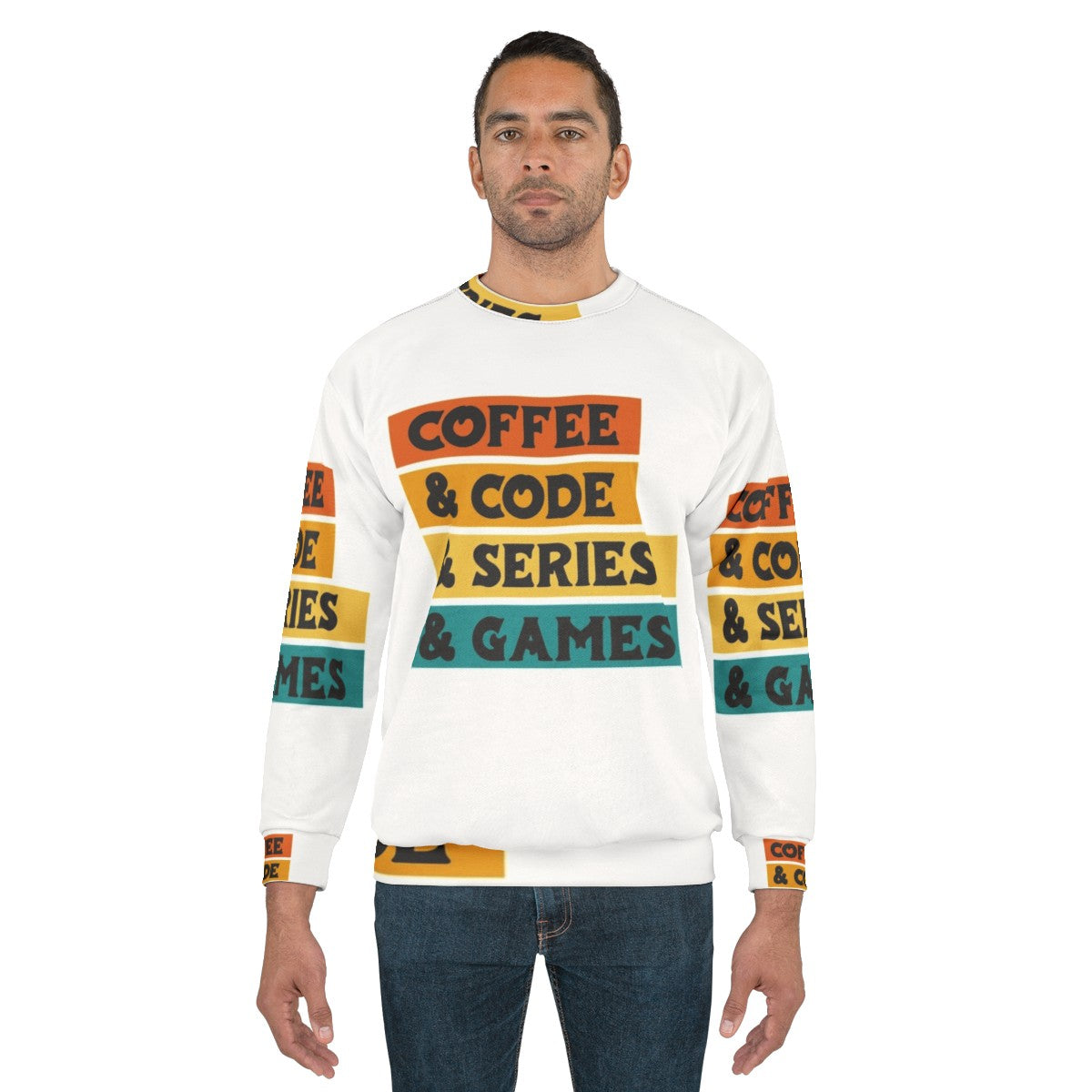 Personalized hobby sweatshirt showcasing various hobbies - men