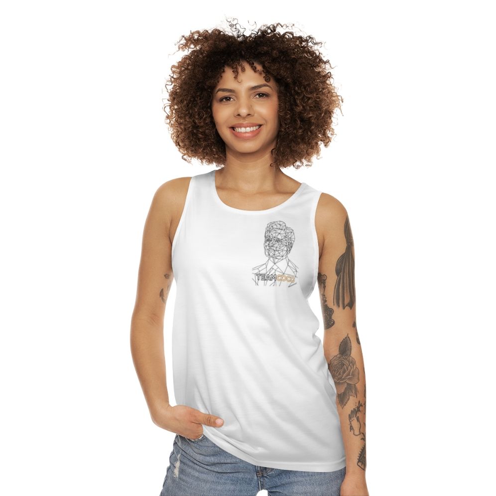 Conan Obrien line art portrait unisex tank top - women