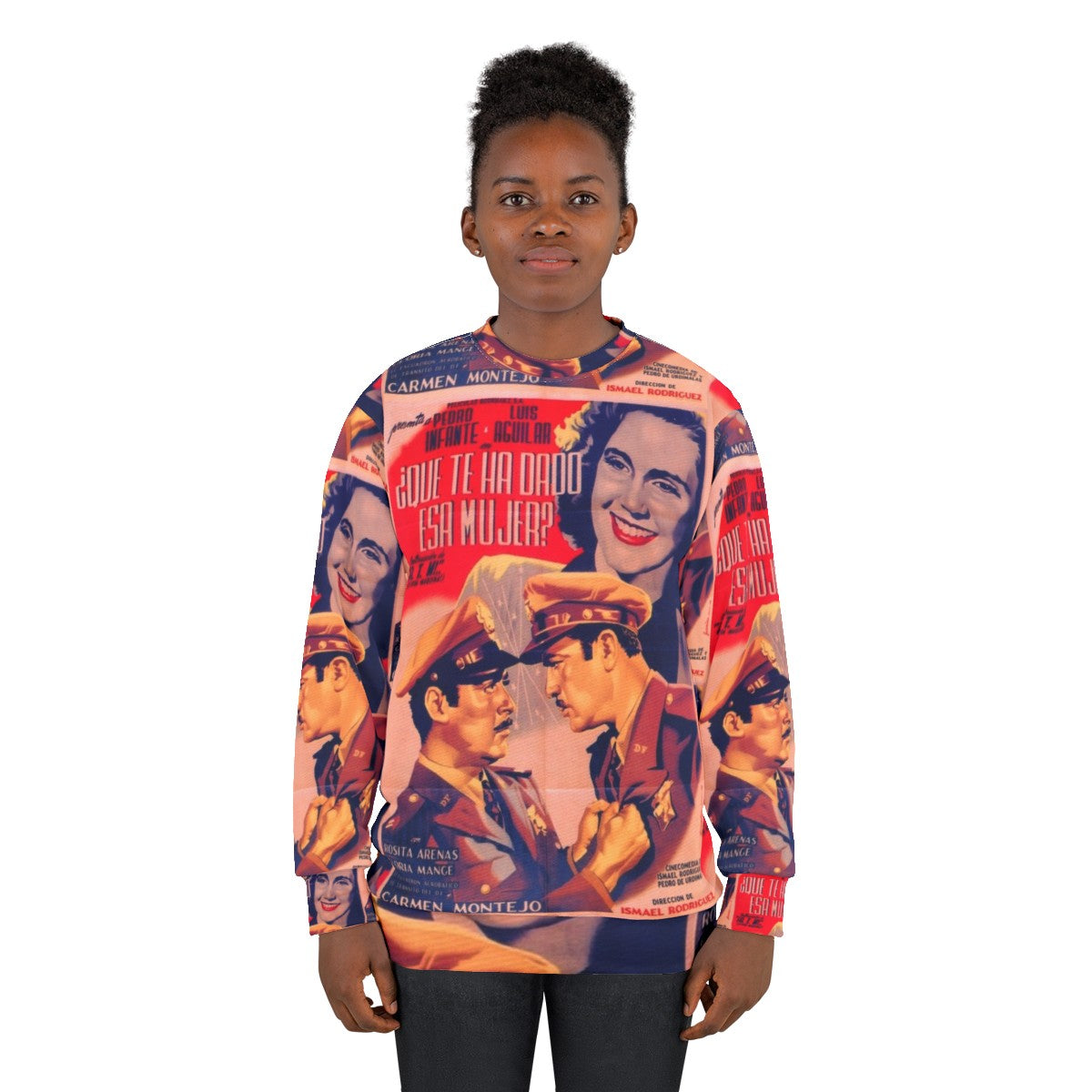 Vintage Mexican Cinema Icons Sweatshirt featuring classic Mexican movie stars - women