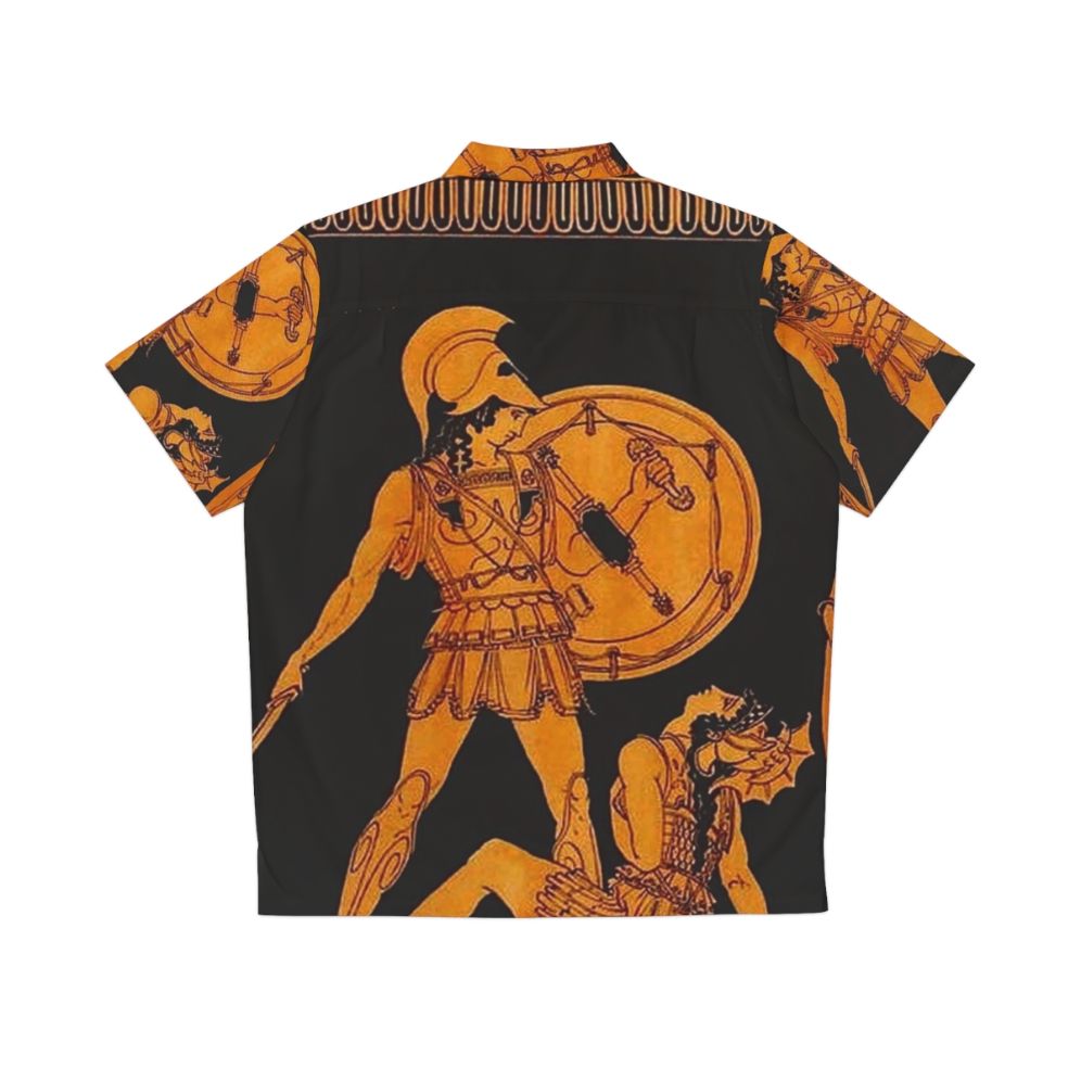 Colorful Greek mythology inspired Hawaiian shirt with ancient Greek god and goddess frieze print - Back