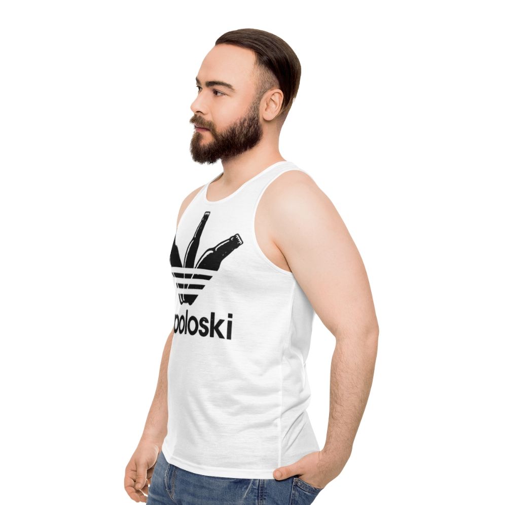 Unisex Tri Poloski Tank Top with Slav Style Design - men side