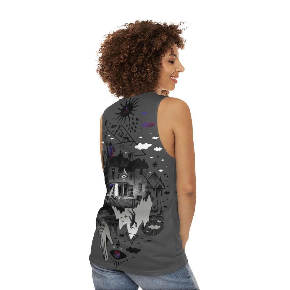 Surreal "House Is Not A Home" unisex tank top - women back