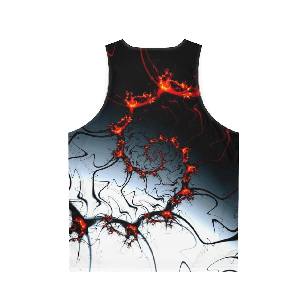 Burning fractal spiral design on unisex tank top - Back