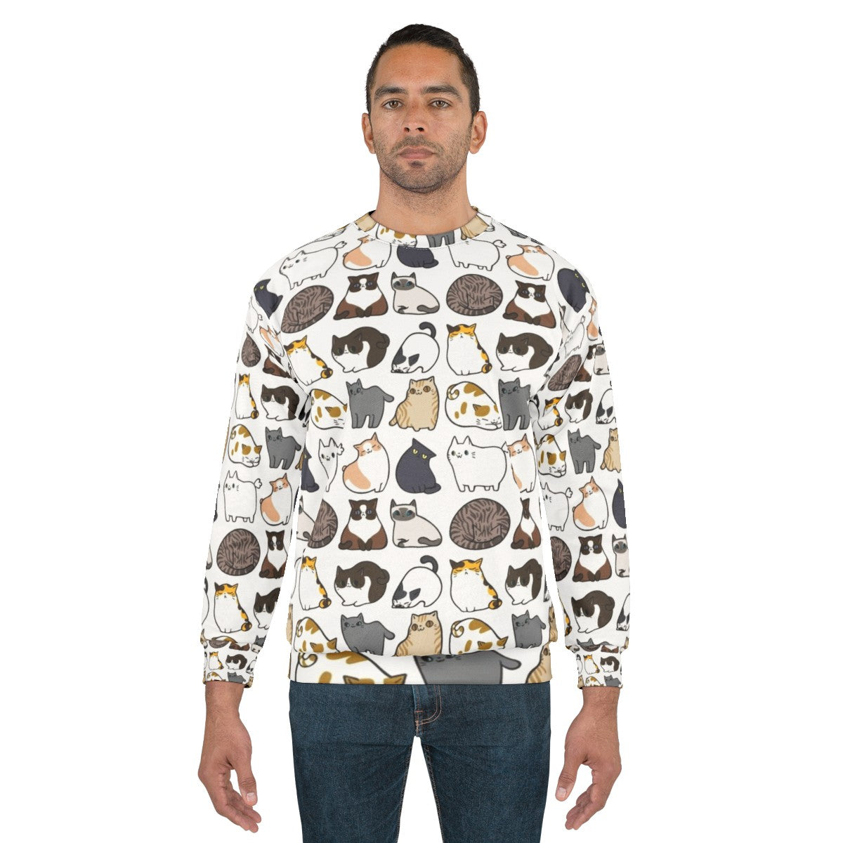 Cats Print Cozy Sweatshirt - men