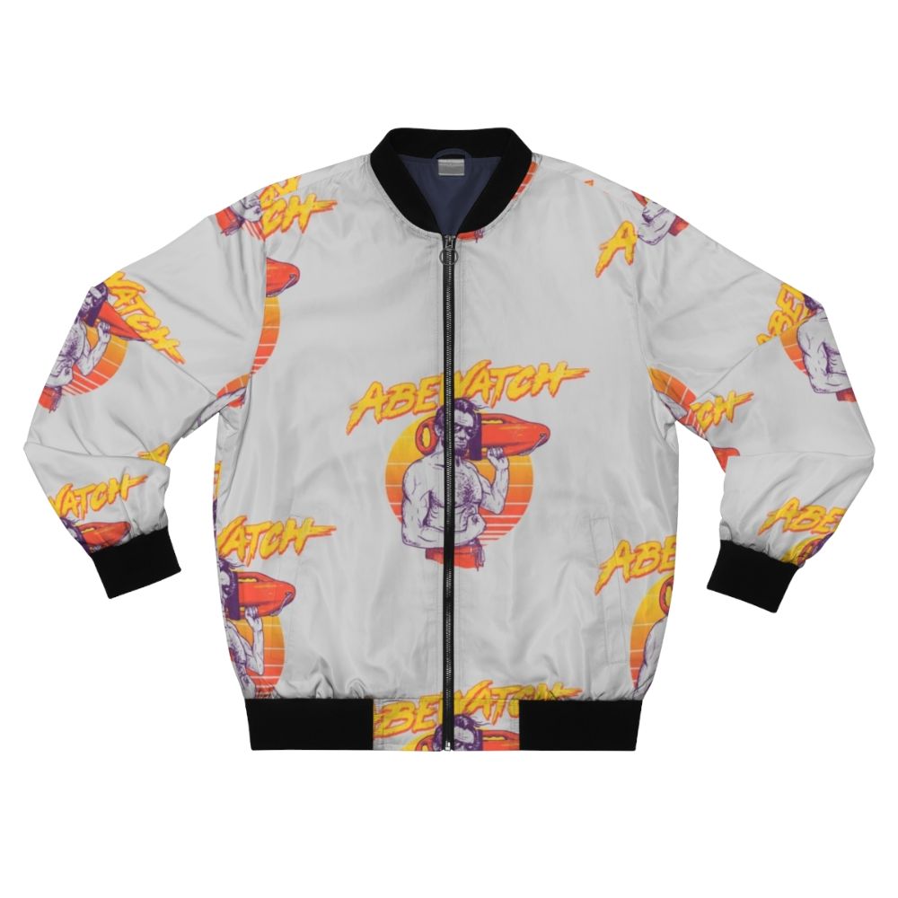 Abewatch Retro Bomber Jacket featuring an Abraham Lincoln inspired design