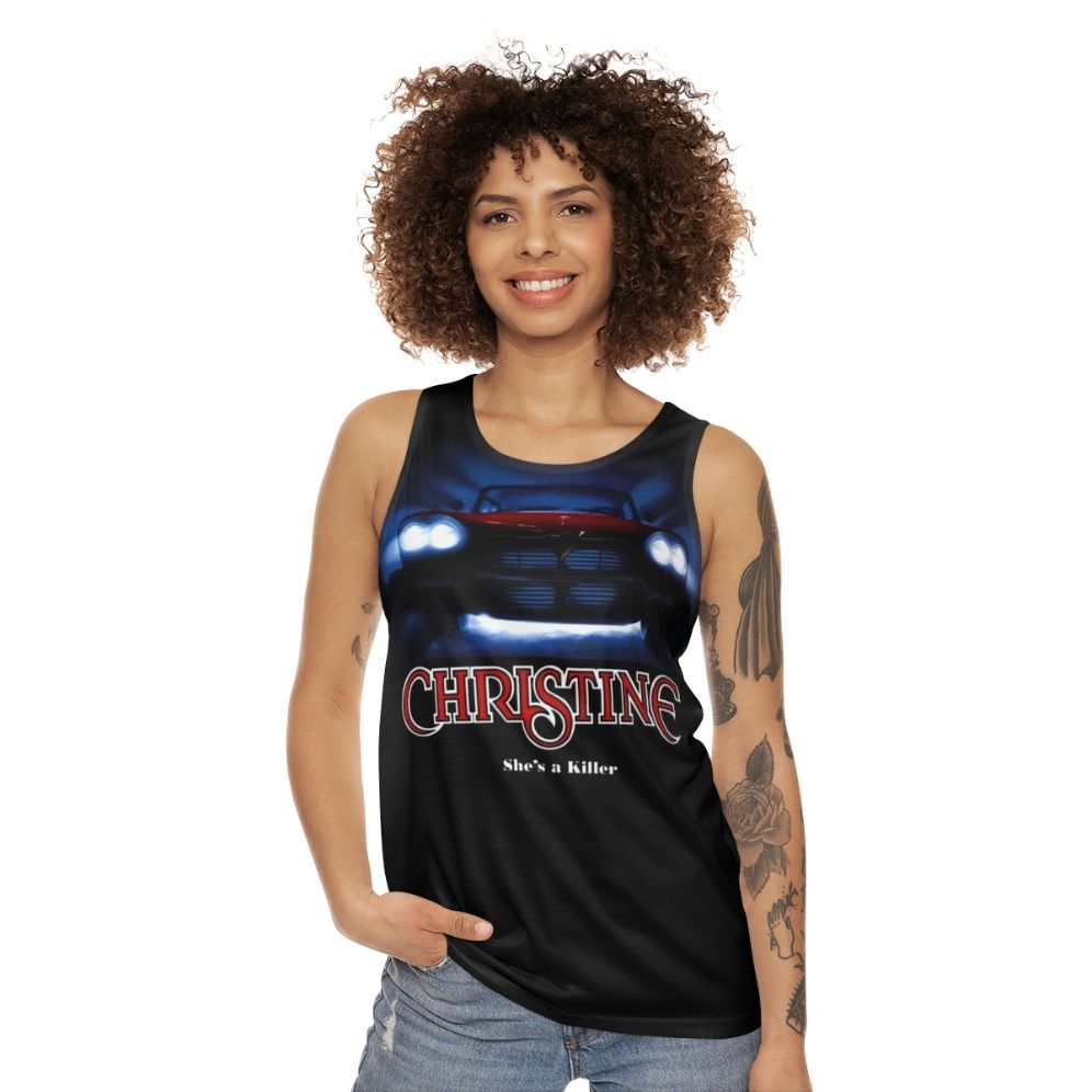 Unisex tank top featuring the classic car 'Christine' from the cult movie - women