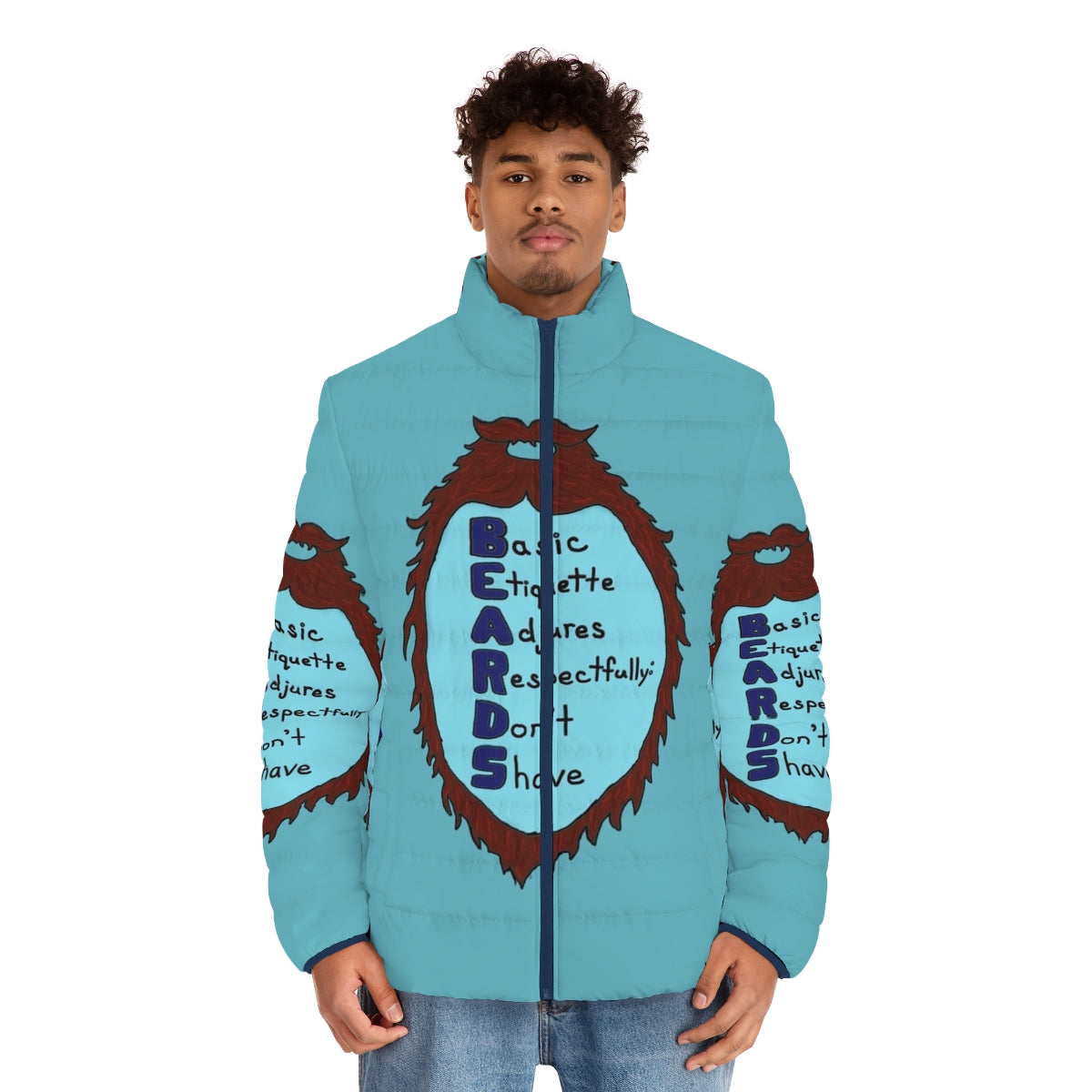 A cozy puffer jacket featuring the beloved characters from The Land Before Time - men front