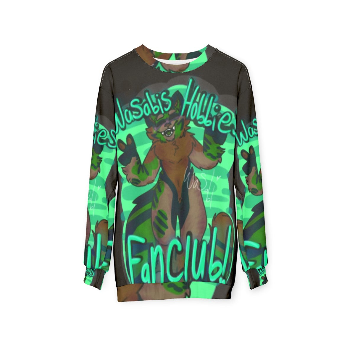 Furry Sweatshirt with Wasabis Hobbies TikTok Furry Merchandise - hanging